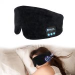 SYPVRY Soft Sleep Eye Mask with Bluetooth Wireless Headphones, Adjustable Music Eye Mask for Sleeping Meditation Insomnia Travel Black