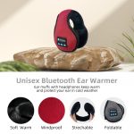 SYPVRY Wireless Headphones Bluetooth Earmuffs Winter Adjustable Ear Warmer with Microphones Women Men Warm Music Headband Ear Muffs Headphones, Red