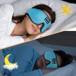 SYPVRY Wireless Sleeping Headphones Bluetooth Sleep Mask 3D Side Sleepers Blackout Eye Mask Speakers for Sleeping Airplane Travel, Cyan