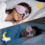 SYPVRY Wireless Sleeping Headphones Bluetooth Sleep Mask 3D Side Sleepers Blackout Eye Mask Speakers for Sleeping Airplane Travel, Pink