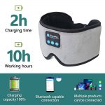 SYPVRY Blackout Sleep Eye Mask Bluetooth 3D Wireless Headphones, Women Men Adjustable Music Sleep Mask with Speakers, Grey