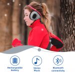SYPVRY Bluetooth Earmuffs Winter Ear Warmer with Headphones, Warm Wireless Adjustable Music Ear Muffs, Grey