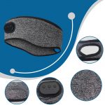 SYPVRY Bluetooth Headband Wireless Headphones, Breathable Sports Headband with Speaker Microphones, Grey