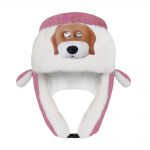 SYPVRY Kids Led Winter Trapper Hat with Light, Warm Winter Snow Hat with Ear Flaps Boys Girls Cute Ushanka Hat Christmas Gift, Pink