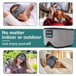 SYPVRY Blackout Sleep Eye Mask Bluetooth 3D Wireless Headphones, Women Men Adjustable Music Sleep Mask with Speakers, Grey
