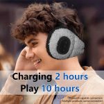 SYPVRY Bluetooth Earmuffs Winter Ear Warmer with Headphones, Warm Wireless Adjustable Music Ear Muffs, Grey
