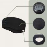 SYPVRY Bluetooth Headband Wireless Headphones, Breathable Sports Headband with Speaker Microphones, Black