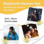 SYPVRY Bluetooth Beanie with Light and Wireless Headset, Warm Knit Cap with Headlamp for Night Sports Running Work