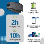 SYPVRY Bluetooth Headband Wireless Headphones, Breathable Sports Headband with Speaker Microphones, Grey