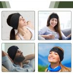 SYPVRY Bluetooth Headband Wireless Headphones, Breathable Sports Headband with Speaker Microphones, Black