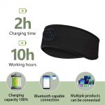 SYPVRY Bluetooth Headband Wireless Headphones, Breathable Sports Headband with Speaker Microphones, Black