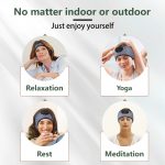 SYPVRY Bluetooth Headband Wireless Headphones, Breathable Sports Headband with Speaker Microphones, Blue