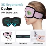 SYPVRY Sleep Mask with Bluetooth Headphones, Wireless Music Sleeping Headphones 3D Eye Mask for Sleeping Meditation, Pink