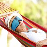 SYPVRY Wireless Sleeping Headphones Bluetooth Sleep Mask 3D Side Sleepers Blackout Eye Mask Speakers for Sleeping Airplane Travel, Cyan