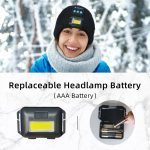 SYPVRY Bluetooth Beanie with Light and Wireless Headset, Warm Knit Cap with Headlamp for Night Sports Running Work