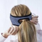 SYPVRY Bluetooth Headband Wireless Headphones, Breathable Sports Headband with Speaker Microphones, Blue