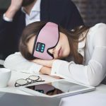 SYPVRY Wireless Sleeping Headphones Bluetooth Sleep Mask 3D Side Sleepers Blackout Eye Mask Speakers for Sleeping Airplane Travel, Pink