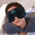 SYPVRY Soft Sleep Eye Mask with Bluetooth Wireless Headphones, Adjustable Music Eye Mask for Sleeping Meditation Insomnia Travel, Black