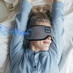 SYPVRY Blackout Sleep Eye Mask Bluetooth 3D Wireless Headphones, Women Men Adjustable Music Sleep Mask with Speakers, Grey