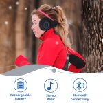 SYPVRY Bluetooth Earmuffs Winter Ear Warmer with Headphones, Warm Wireless Adjustable Music Ear Muffs, Black