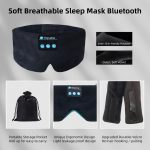 SYPVRY Soft Sleep Eye Mask with Bluetooth Wireless Headphones, Adjustable Music Eye Mask for Sleeping Meditation Insomnia Travel, Black