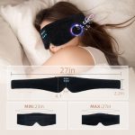 SYPVRY Soft Sleep Eye Mask with Bluetooth Wireless Headphones, Adjustable Music Eye Mask for Sleeping Meditation Insomnia Travel, Black