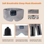 SYPVRY Soft Sleep Eye Mask with Bluetooth Wireless Headphones, Adjustable Music Eye Mask for Sleeping Meditation Insomnia Travel, Grey