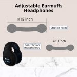 SYPVRY Bluetooth Earmuffs Winter Ear Warmer with Headphones, Warm Wireless Adjustable Music Ear Muffs, Black