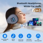 SYPVRY Wireless Headphones Bluetooth Earmuffs Winter Adjustable Ear Warmer with Microphones Women Men Warm Music Headband Ear Muffs Headphones, Grey