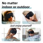 SYPVRY Soft Sleep Eye Mask with Bluetooth Wireless Headphones, Adjustable Music Eye Mask for Sleeping Meditation Insomnia Travel, Black