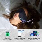 SYPVRY Soft Sleep Eye Mask with Bluetooth Wireless Headphones, Adjustable Music Eye Mask for Sleeping Meditation Insomnia Travel Black