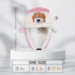 SYPVRY Kids Led Winter Trapper Hat with Light, Warm Winter Snow Hat with Ear Flaps Boys Girls Cute Ushanka Hat Christmas Gift, Pink