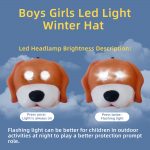 SYPVRY Kids Led Winter Trapper Hat with Light, Warm Winter Snow Hat with Ear Flaps Boys Girls Cute Ushanka Hat Christmas Gift, Pink