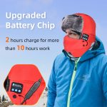 SYPVRY Bluetooth Winter Trapper Hat for Men Women Wireless Headphones Winter Bomber Snow Hat with Ear Flaps Windproof Face Cover, Red