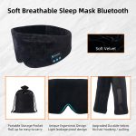 SYPVRY Soft Sleep Eye Mask with Bluetooth Wireless Headphones, Adjustable Music Eye Mask for Sleeping Meditation Insomnia Travel Black
