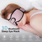 SYPVRY Sleep Mask with Bluetooth Headphones, Wireless Music Sleeping Headphones 3D Eye Mask for Sleeping Meditation, Pink