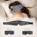 SYPVRY Soft Sleep Eye Mask with Bluetooth Wireless Headphones, Adjustable Music Eye Mask for Sleeping Meditation Insomnia Travel, Grey