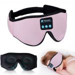 SYPVRY Wireless Sleeping Headphones Bluetooth Sleep Mask 3D Side Sleepers Blackout Eye Mask Speakers for Sleeping Airplane Travel, Pink