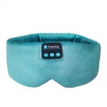 SYPVRY Soft Sleep Eye Mask with Bluetooth Wireless Headphones, Adjustable Music Eye Mask for Sleeping Meditation Insomnia Travel, Cyan