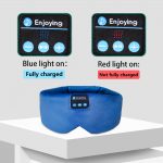 SYPVRY Soft Sleep Eye Mask with Bluetooth Wireless Headphones, Adjustable Music Eye Mask for Sleeping Meditation Insomnia Travel,  Blue
