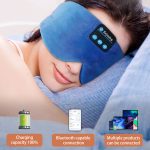 SYPVRY Soft Sleep Eye Mask with Bluetooth Wireless Headphones, Adjustable Music Eye Mask for Sleeping Meditation Insomnia Travel,  Blue