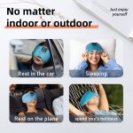 SYPVRY Soft Sleep Eye Mask with Bluetooth Wireless Headphones, Adjustable Music Eye Mask for Sleeping Meditation Insomnia Travel, Cyan