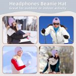 SYPVRY Bluetooth Beanie Hat Wireless Headphone, Men Women Winter Knit Hat with Ear Flaps Music Speaker Hat Outdoor Walking Cap, Purple