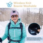 SYPVRY Bluetooth Beanie Hat Wireless Headphone, Men Women Winter Knit Hat with Ear Flaps Music Speaker Hat Outdoor Walking Cap, Purple