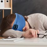 SYPVRY Soft Sleep Eye Mask with Bluetooth Wireless Headphones, Adjustable Music Eye Mask for Sleeping Meditation Insomnia Travel,  Blue