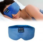 SYPVRY Soft Sleep Eye Mask with Bluetooth Wireless Headphones, Adjustable Music Eye Mask for Sleeping Meditation Insomnia Travel,  Blue