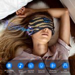 SYPVRY Blackout Eye Mask with Bluetooth Headphones, Wireless Music Eye Mask for Men Women Sleep Travel, Yellow