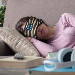 SYPVRY Blackout Eye Mask with Bluetooth Headphones, Wireless Music Eye Mask for Men Women Sleep Travel, Yellow