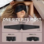 SYPVRY Silk Sleep Mask Light Blocking Eye Mask Soft Breathable Sleeping Eye Mask with Adjustable Velcro Strap, Travel Yoga Nap Eye Cover Mask, Black