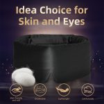 SYPVRY Silk Sleep Mask Light Blocking Eye Mask Soft Breathable Sleeping Eye Mask with Adjustable Velcro Strap, Travel Yoga Nap Eye Cover Mask, Black